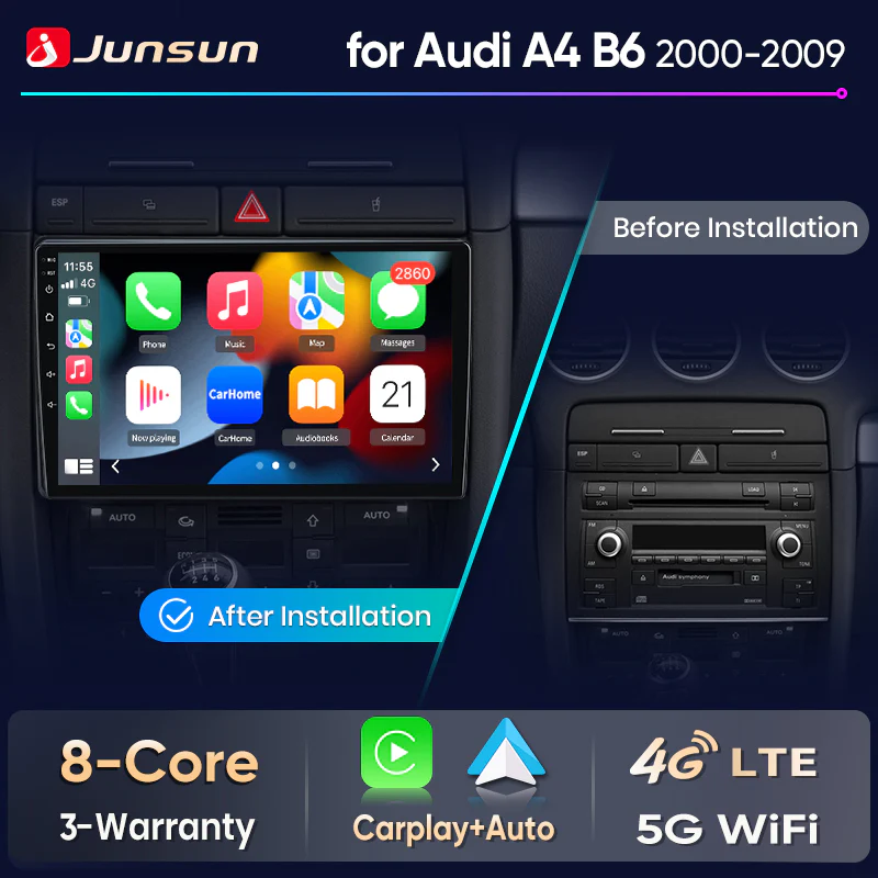 Android мултимедия за Audi A4 2000-2009 - 4GB RAM / 64GB (XT394C-A4009)