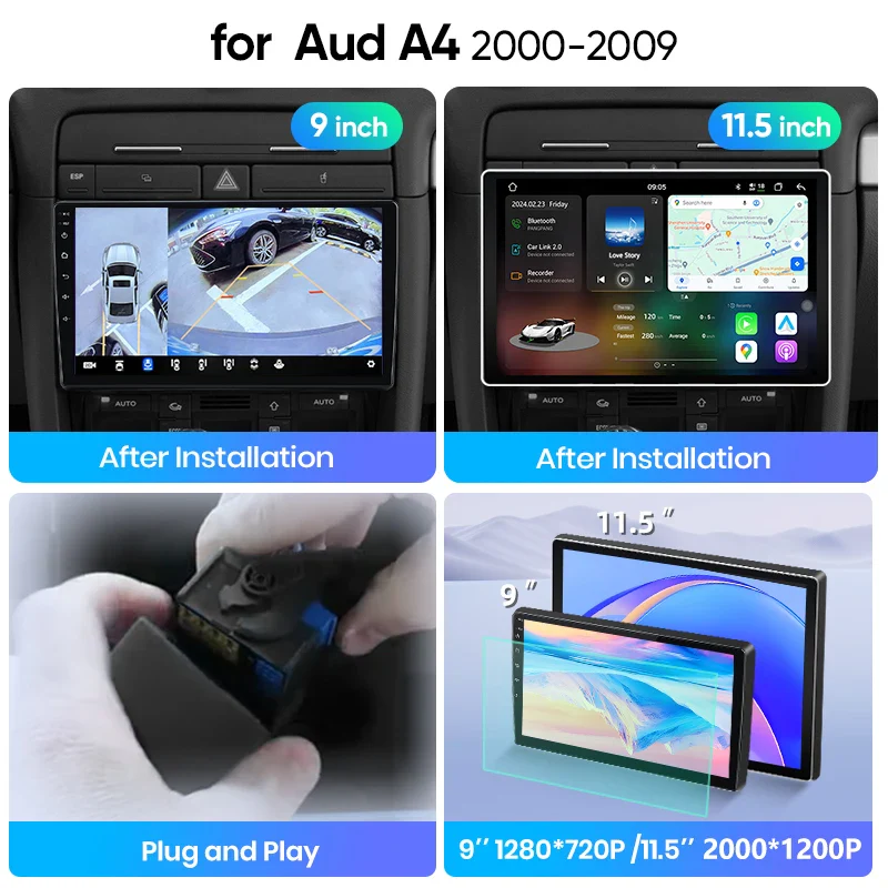 Android мултимедия за Audi A4 2000-2009 - 4GB RAM / 64GB (XT394C-A4009)
