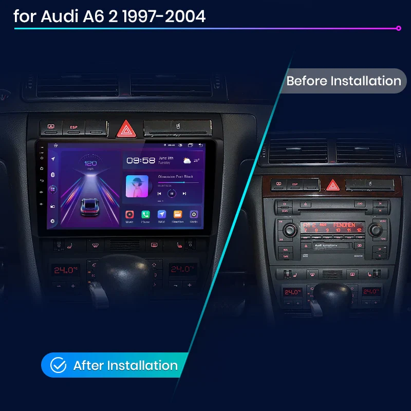 Четириядрена Android мултимедия за Audi A6 C5 1997-2004 S6 RS6 - 4GB RAM / 64GB (XT394C-A6974)
