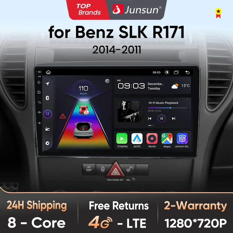 Осемядрена Android мултимедия за Mercedes-Benz SLK Class R171 2004-2011 - 8GB RAM / 256GB, осемядрена