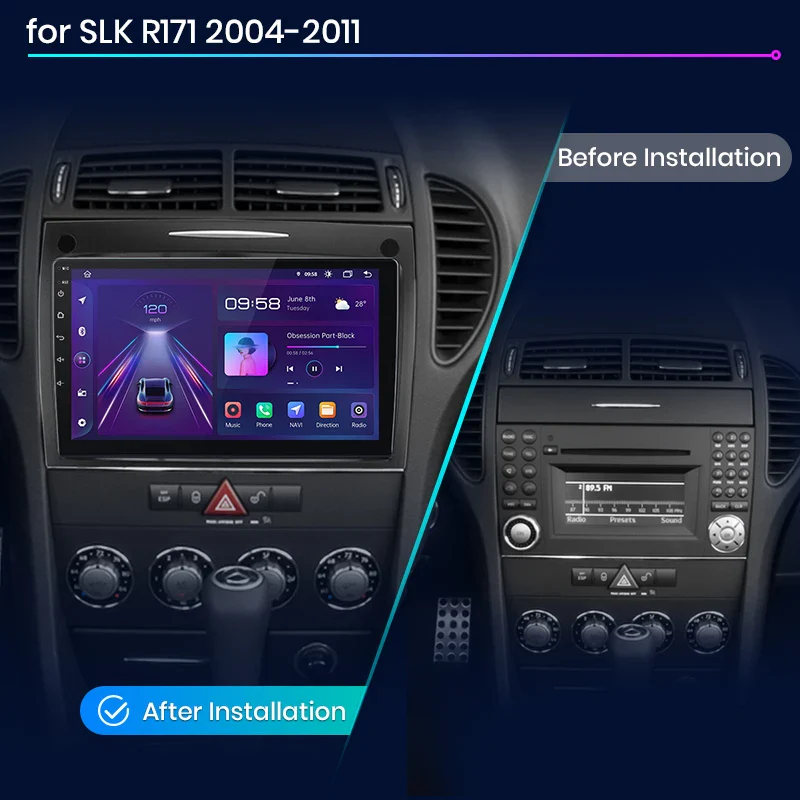 Четириядрена Android мултимедия за Mercedes-Benz SLK Class R171 2004-2011 - 4GB RAM / 64GB