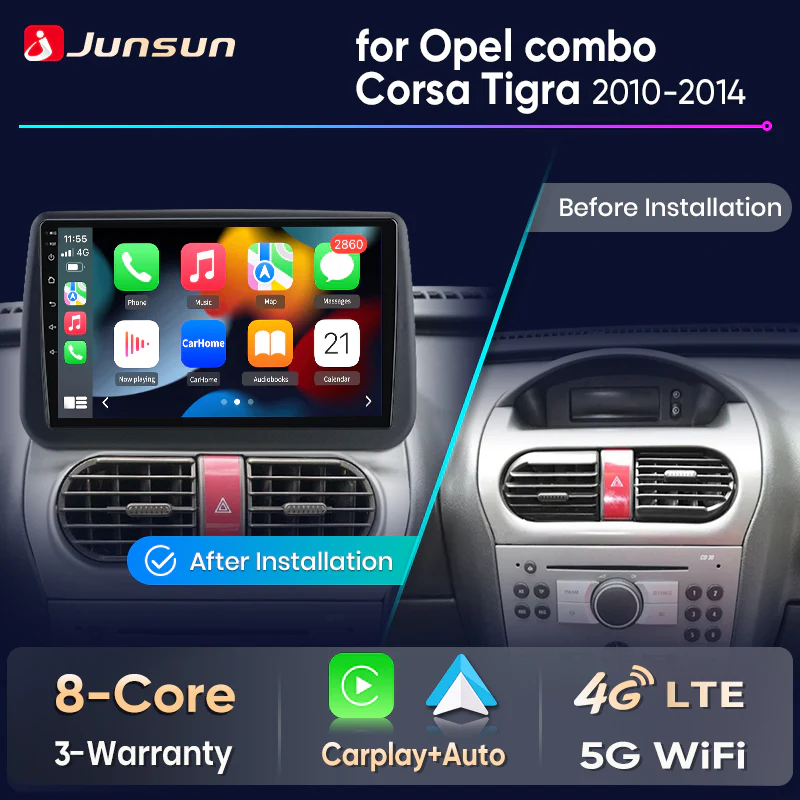 Осемядрена Android мултимедия за Opel Combo Corsa Tigra 2001-2011 - 8GB RAM / 256GB, осемядрена
