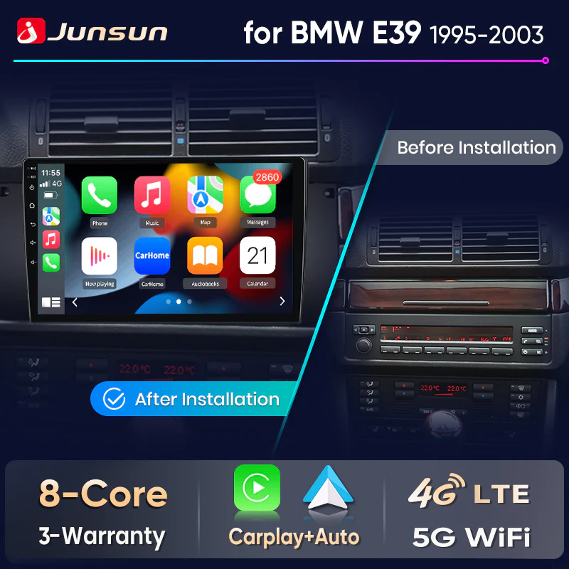 Осемядрена Android мултимедия за BMW 5 E39 1995-2003 E53 X5 M5 - 8GB RAM / 256GB, осемядрена