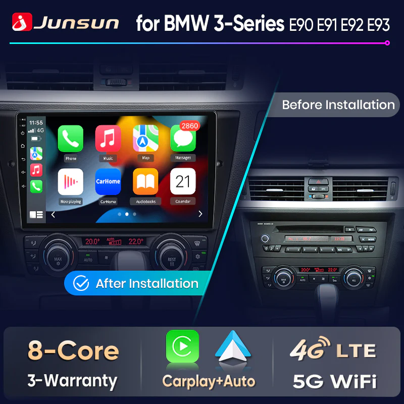 Осемядрена Android мултимедия за BMW 3 Series E90 E91 E92 E93 - 8GB RAM / 256GB, осемядрена