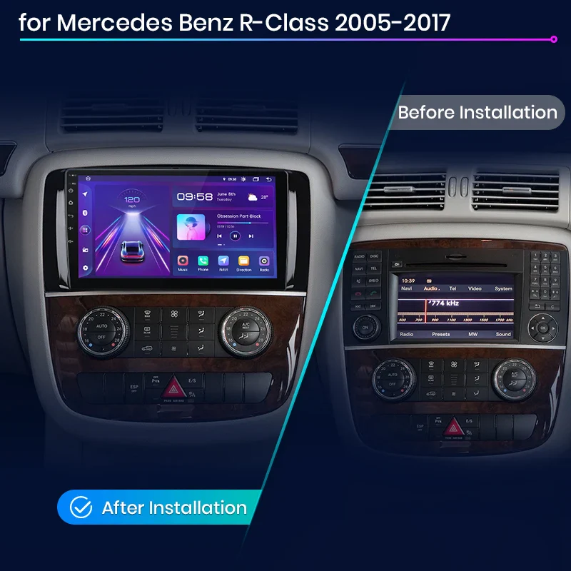 Android мултимедия за Mercedes Benz R-Class W251 R300 2005-2017 - 4GB RAM / 64GB