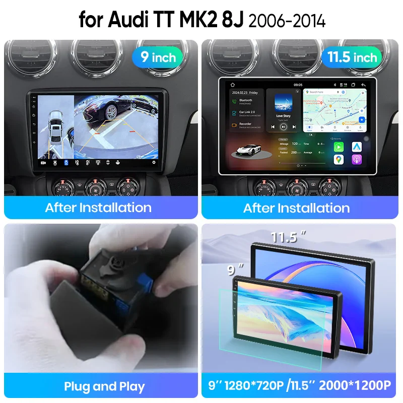 Android мултимедия за Audi TT MK2 8J 2006-2014 - 4GB RAM / 64GB (XT394C-TT064)