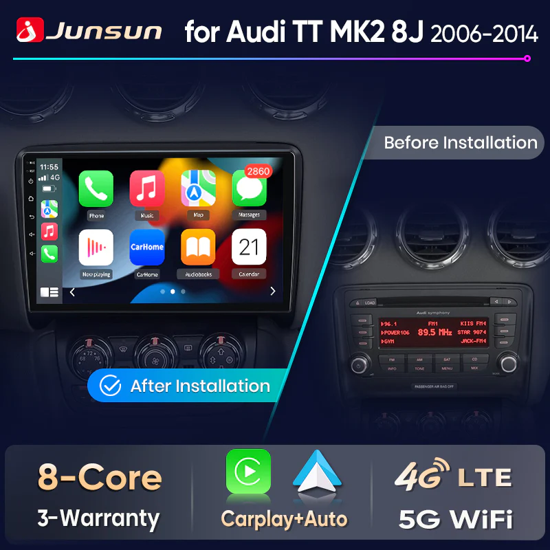 Осемядрена Android мултимедия за Audi TT MK2 8J 2006-2014 - 8GB RAM / 256GB, осемядрена